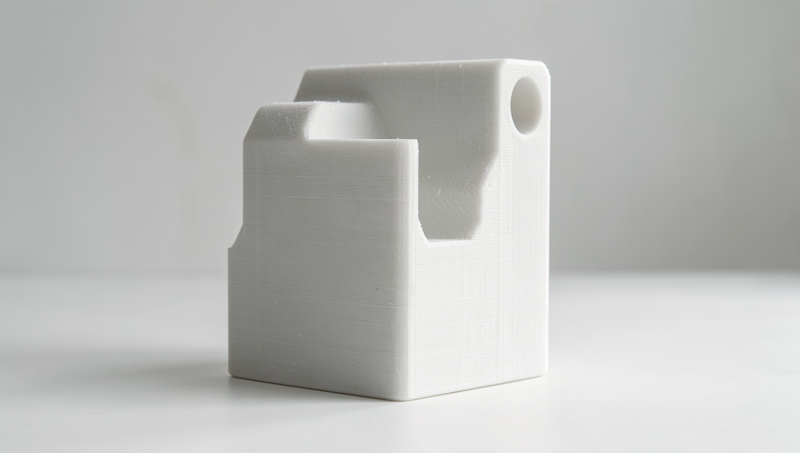 Photorealistic image of advanced 3D printing technologies in a professional setting.