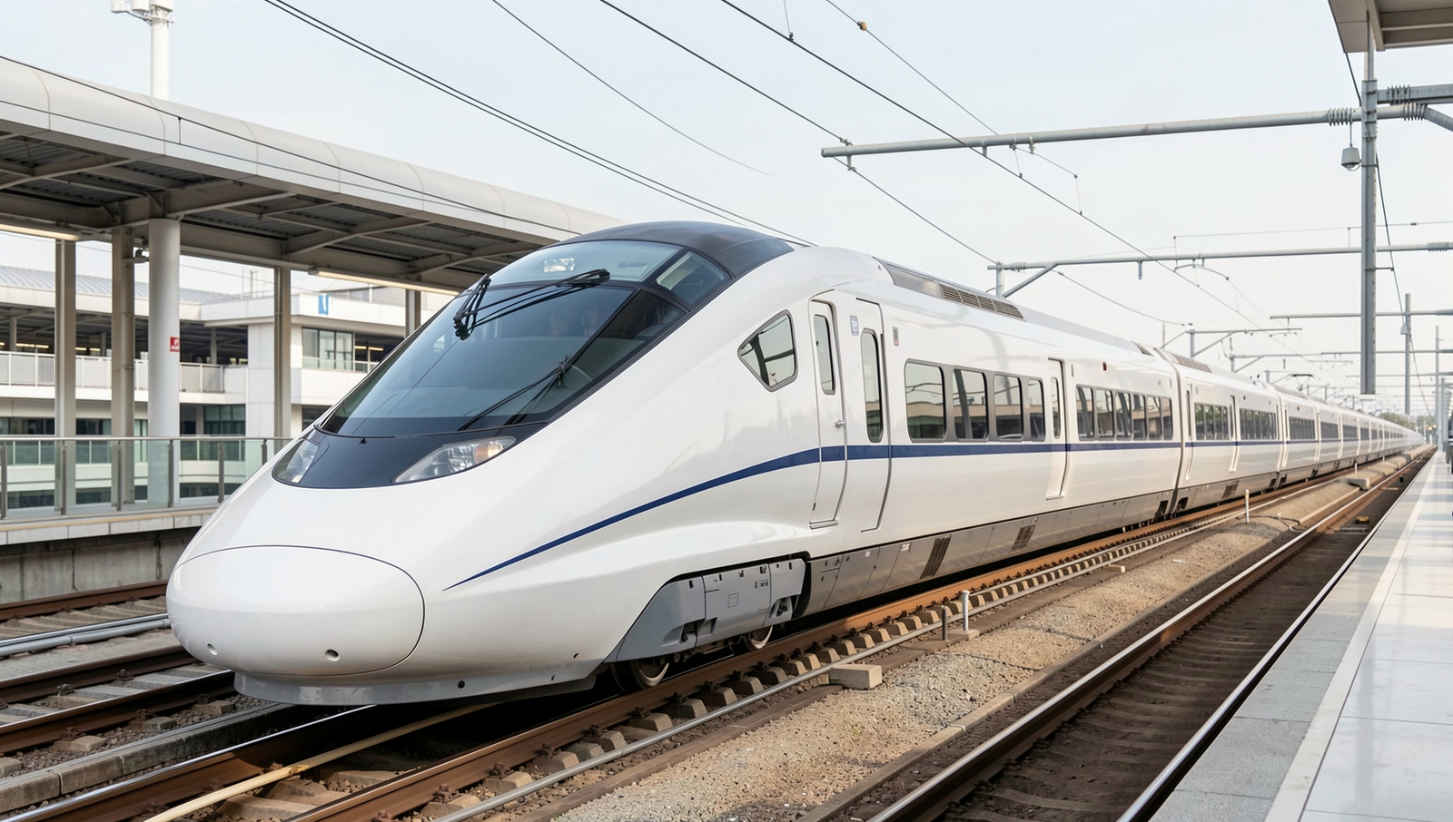 Conceptual image of advanced high-speed rail technology inspired by Japan's Shinkansen.