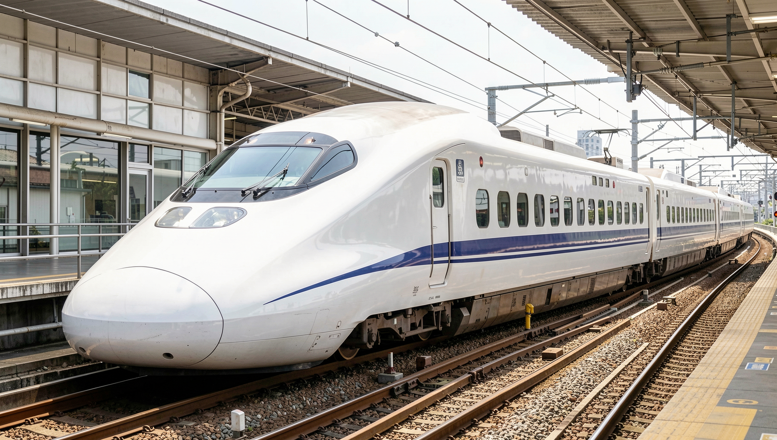 Detailed diagram of Shinkansen bullet train showcasing its speed technology and design features.