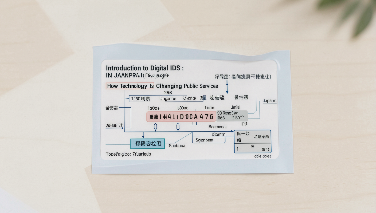 Photorealistic image depicting digital IDs in Japan with realistic lighting and detail.