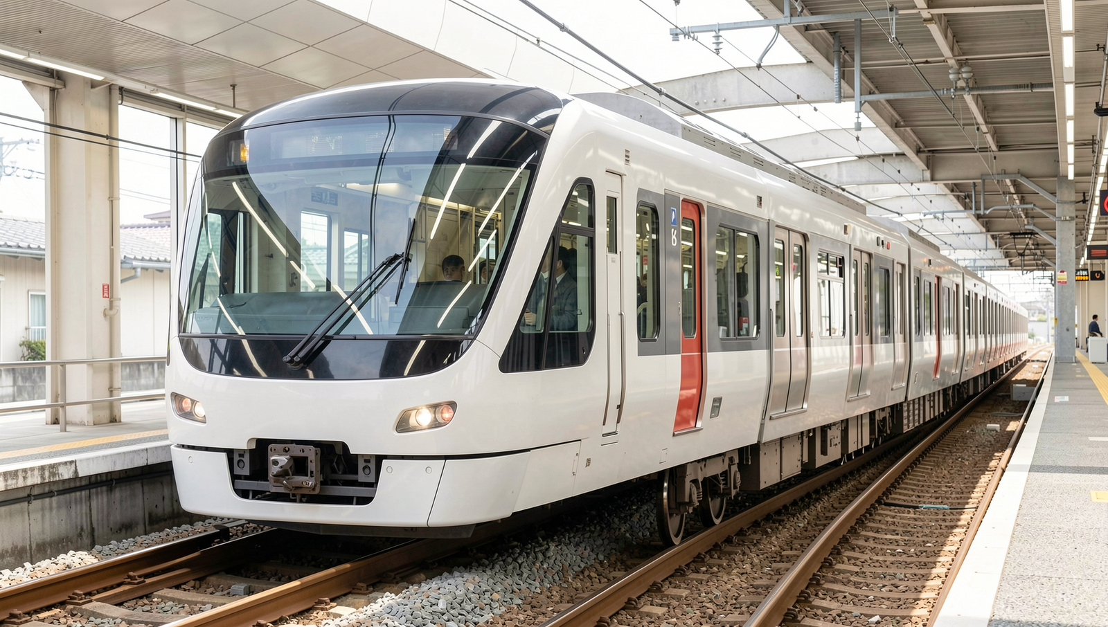 Diagram illustrating driverless train technology and automation in Japan's railways.