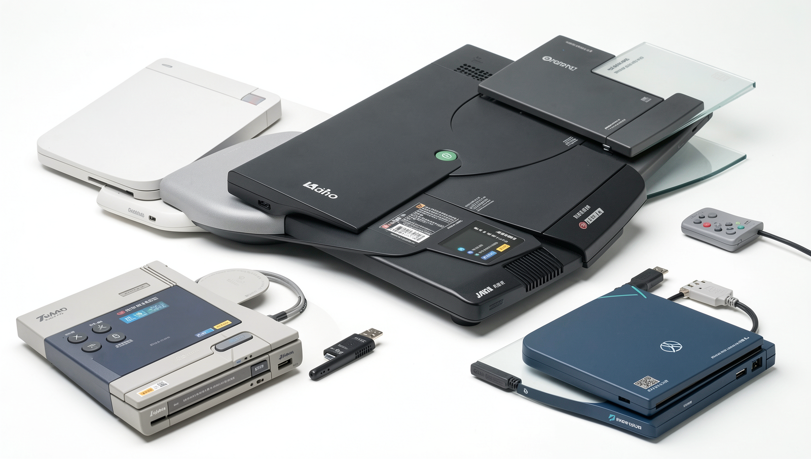Collage of iconic Japanese gaming consoles showcasing advanced technology.
