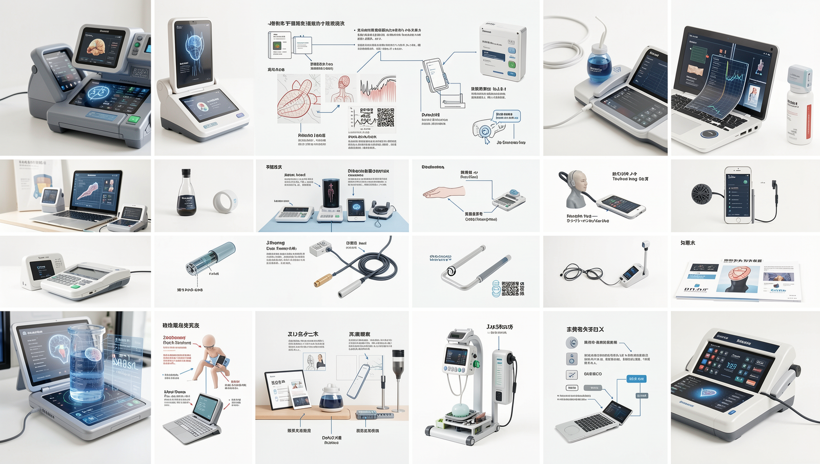 Collage of health tech innovations in Japan showcasing digital healthcare advancements.