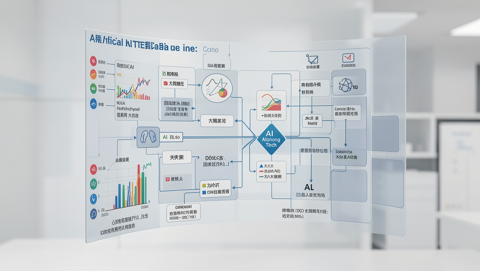AI algorithms analyzing health data in a photorealistic setting