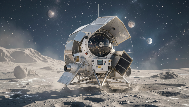 Photorealistic image depicting Japan's space economy and technology companies.