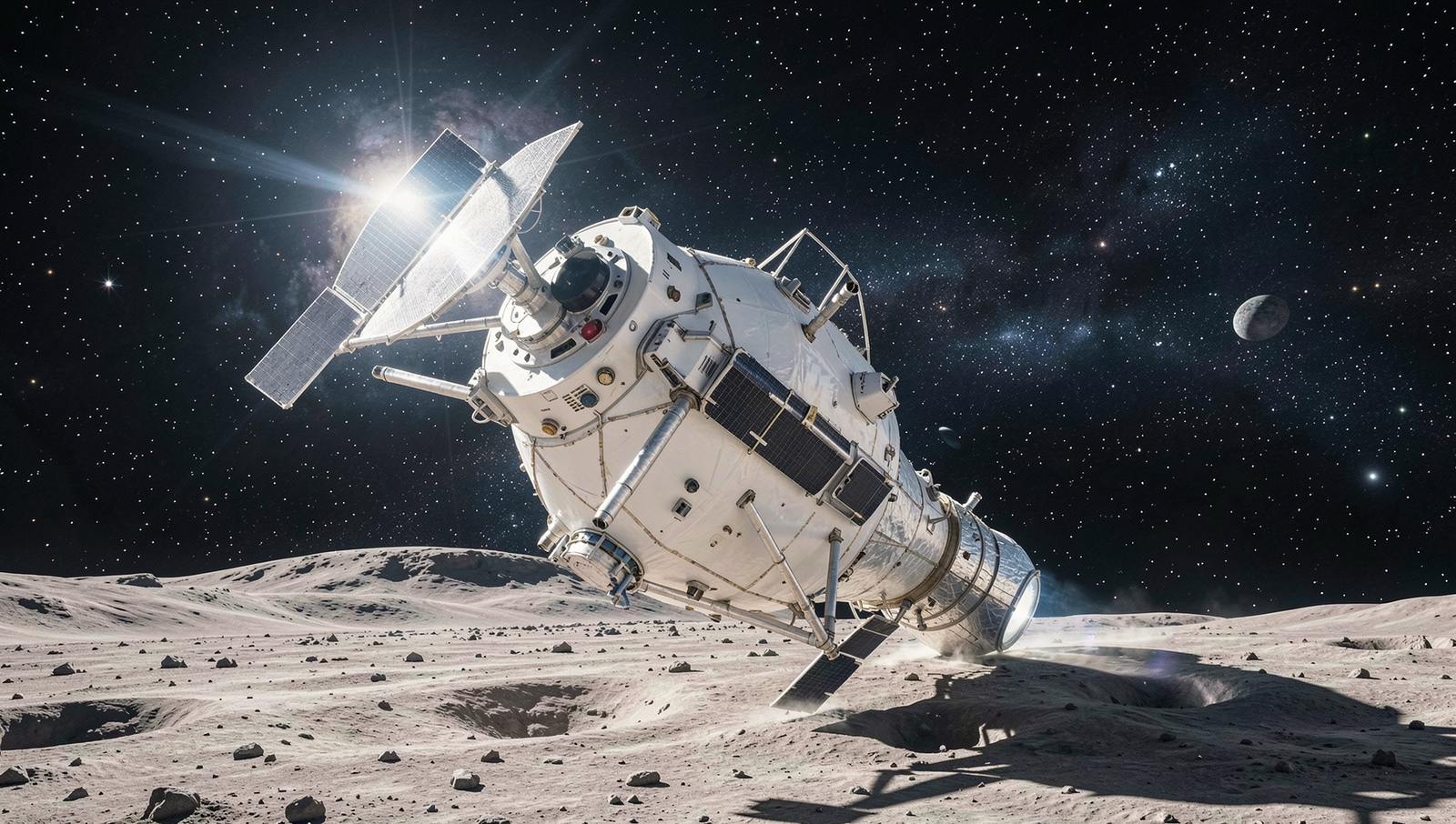 Conceptual image depicting the future of space exploration with advanced spacecraft.