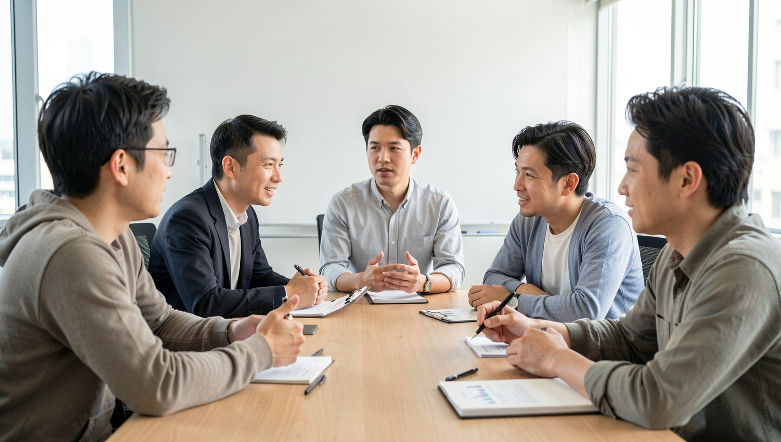 Group of entrepreneurs discussing challenges in a meeting, showcasing collaboration.
