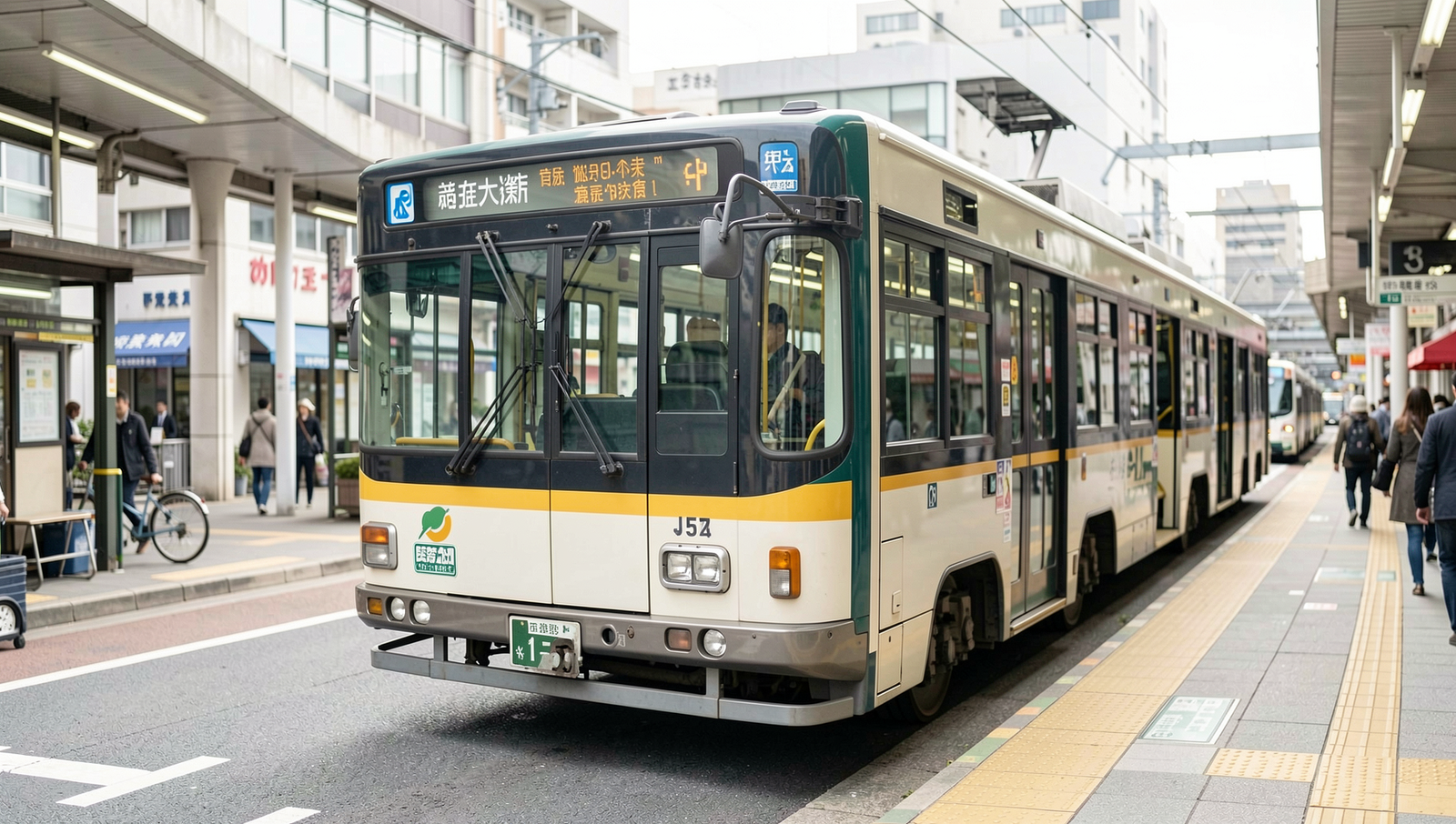 Diagram illustrating navigation of Japan's public transport using mobile apps.