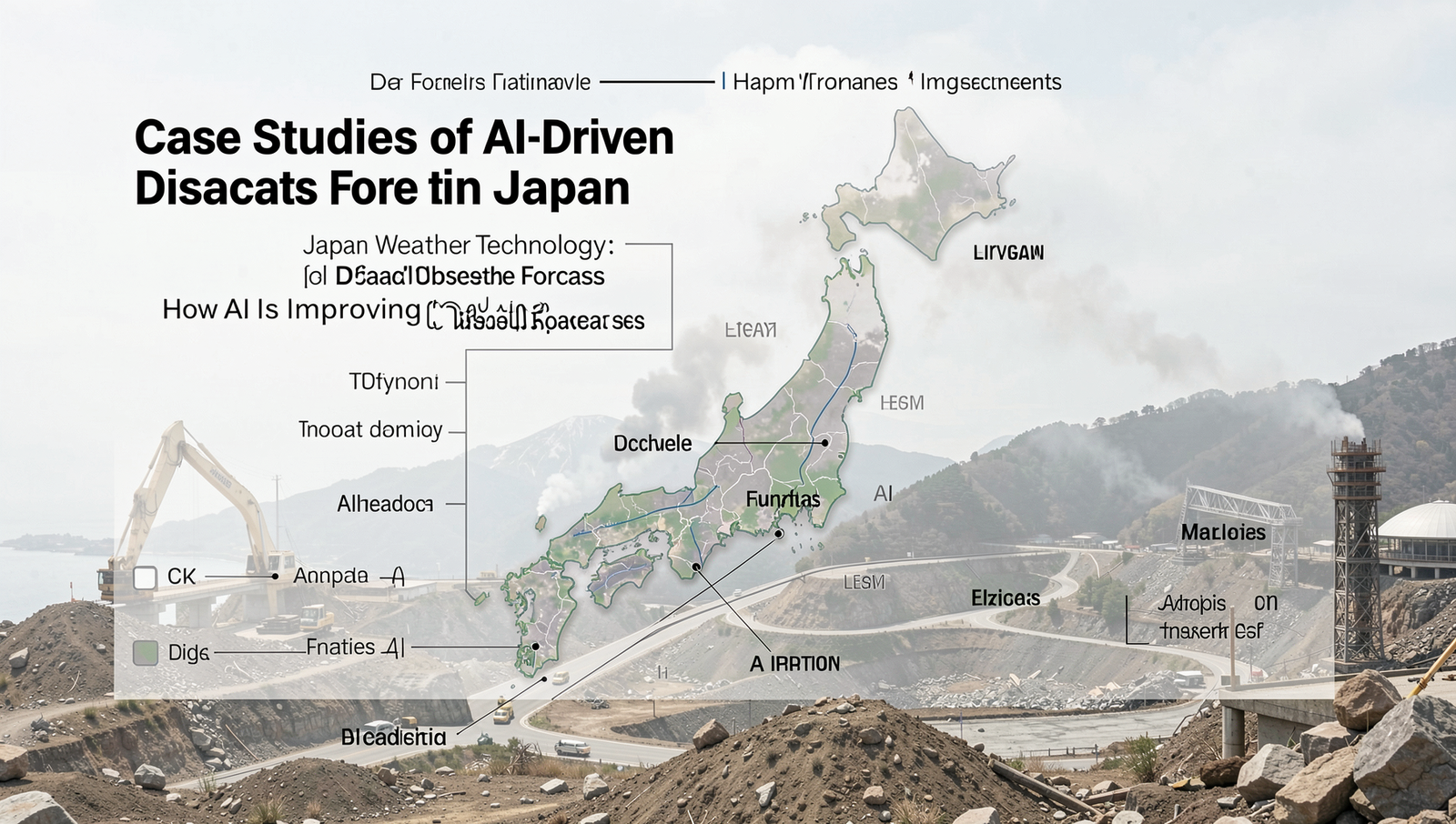 Infographic illustrating AI's role in enhancing disaster management in Japan.